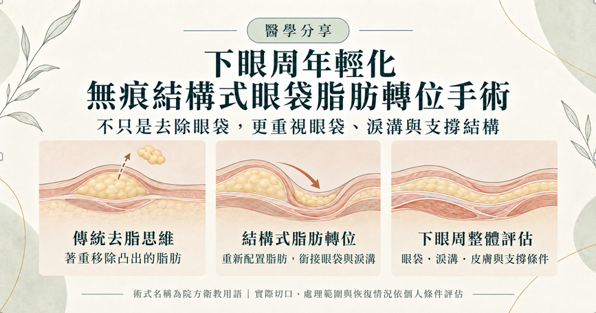 下眼周年輕化與眼袋脂肪轉位手術